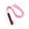 Pink whip with a stylish burgundy wooden handle