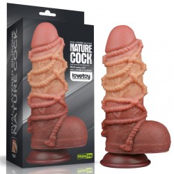   Dual layered Platinum Silicone Cock with Rope 9.5