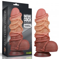 Relief dildo Dual layered Platinum Silicone Cock with Rope 9.5