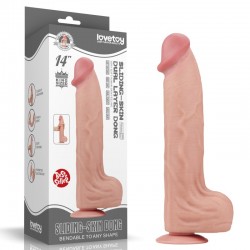 Dildo with Removable Suction Cup King Sized Sliding Skin Dual Layer Dong 14.0