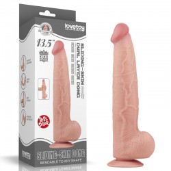 Dildo with Removable Suction Cup King Sized Sliding Skin Dual Layer Dong 13.5