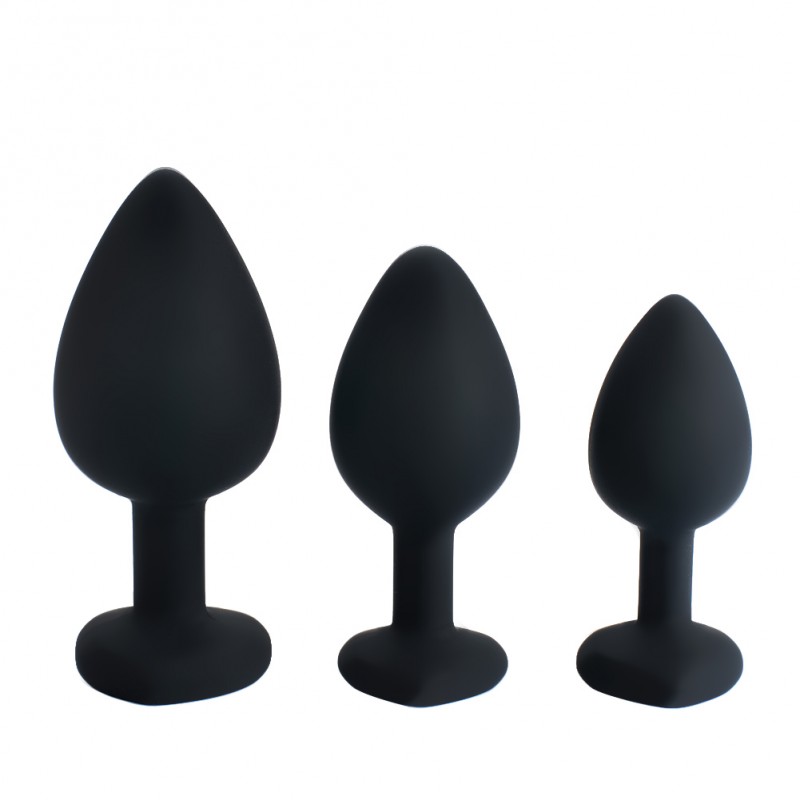 Черная анальная пробка с диамантом Love Black Diamond Plug Small. Артикул: IXI61424
