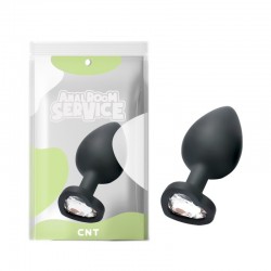 Black Butt Plug with Diamond Clear Love Black Diamond Plug Large