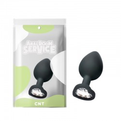 Black Butt Plug with Diamond Clear Love Black Diamond Plug Medium