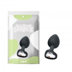 Black Butt Plug with Diamond Clear Love Black Diamond Plug Small