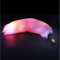 Светящаяся анальная пробка с пышным хвостом Fire Fox S