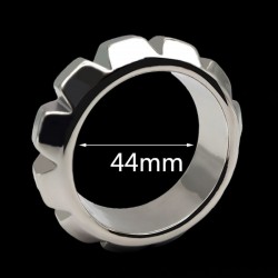 Stainless Steel Cock Ring with gearwheel Medium   