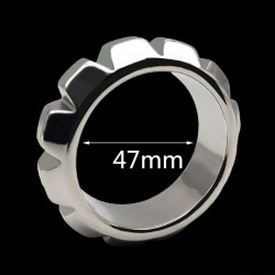 Stainless Steel Cock Ring with gearwheel Large   