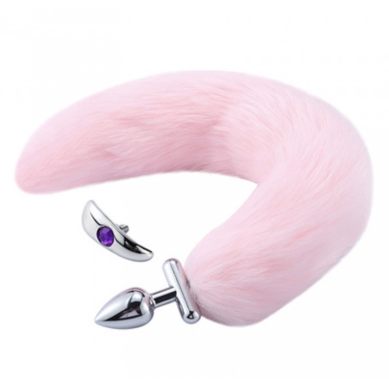Puffy Tail Anal Plug Deformable Fox Tail Metal Anal Plug Pink. Артикул: IXI61528