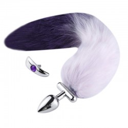      Deformable Fox Tail Metal Anal Plug Purple