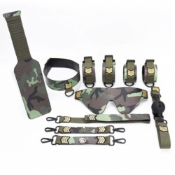Бдсм набор из 8 предметов Leather Bondage Kit Army Style