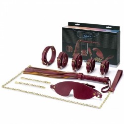 6-Piece Eco Leather BDSM Set Burgundy Roomfun Bondage Set