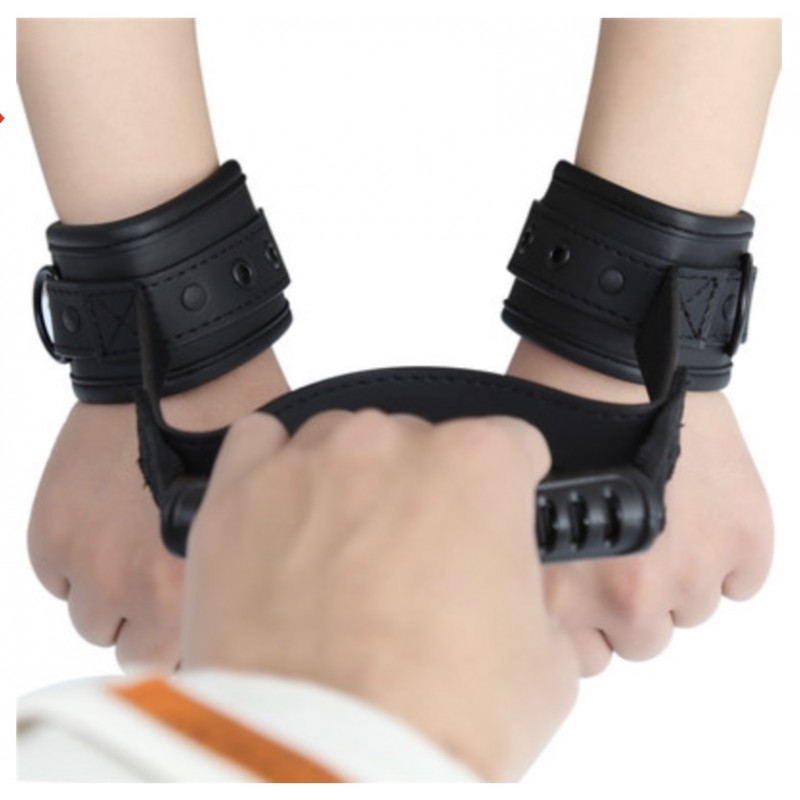 Регулируемые наручники с ручкой для партнера Bondage Handcuffs. Артикул: IXI61546