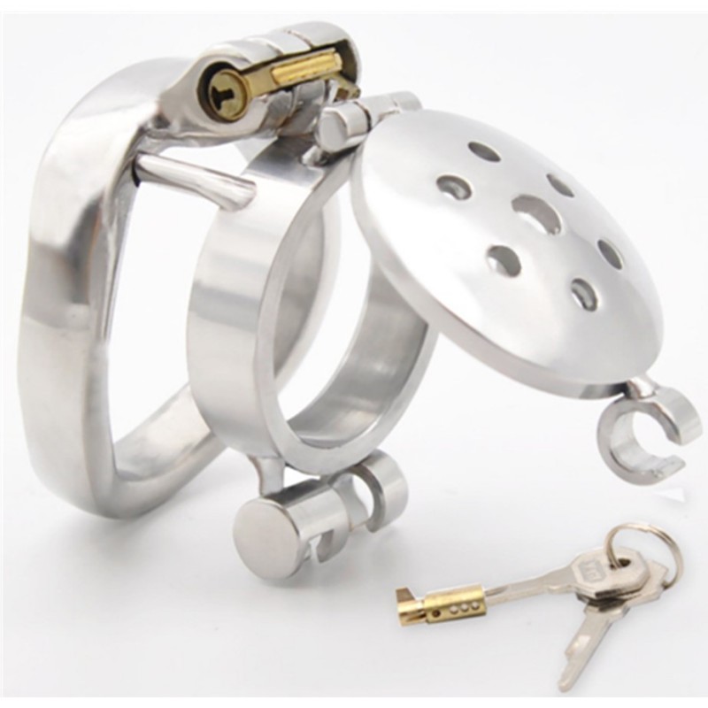Пояс верности Double Lock Flip Glans Cover Chastity Cage Small. Артикул: IXI61547