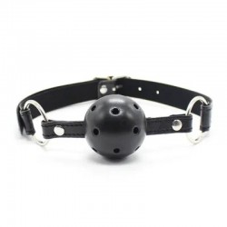 Black Breathable Mouth Gag Breathable Ball Gag