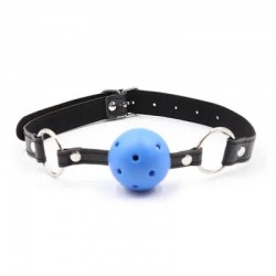 Синий дышащий кляп для рта Breathable Ball Gag