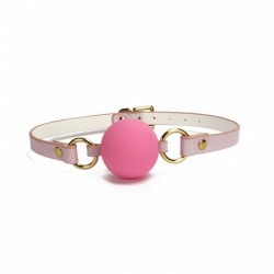 Silicone Ball Gag with Gold Hardware Mouth Gags Toys Pink