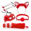 Набор для сексуальных игр Sexy Cat Ears Fox Tail Cosplay Sex Party Accessories Red Набор для сексуальных игр Sexy Cat Ears Fox Tail Cosplay Sex Party Accessories Red