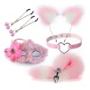     Sexy Cat Ears Fox Tail Cosplay Sex Party Accessories Pink