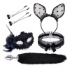    Sexy Cat Ears Fox Tail Cosplay Sex Party Accessories Black