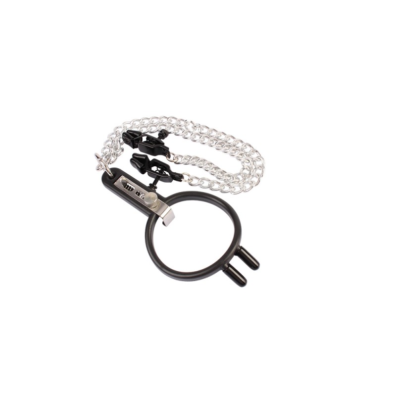 Зажимы для сосков с расширителем рта Humiliate Mouth Spreader with Nipple Clamps. Артикул: IXI61594