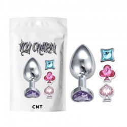 Butt Plug with Interchangeable Color Tips Poker Game Gem Plug Set