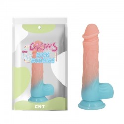 Luminous colored dildo on Mr Vein suction cup