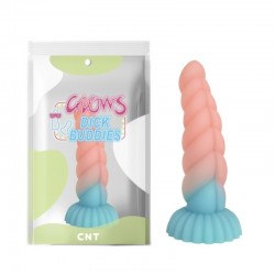 Luminous colored dildo on Twine suction cup