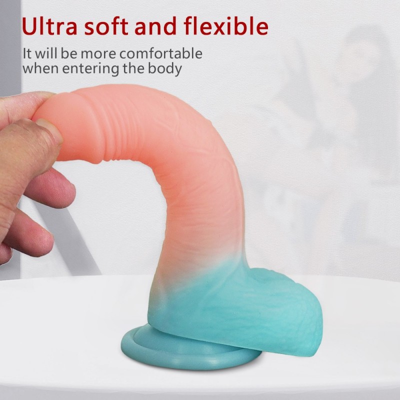 Светящийся цветной фаллоимитатор на присоске Mr Gentle. Артикул: IXI61628