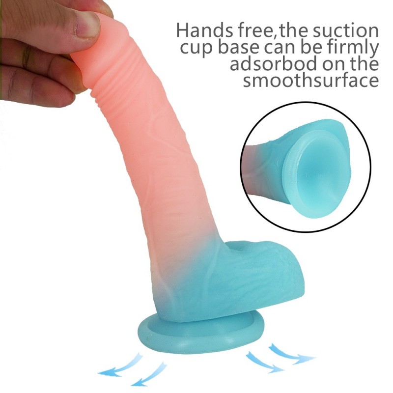 Светящийся цветной фаллоимитатор на присоске Mr Gentle. Артикул: IXI61628