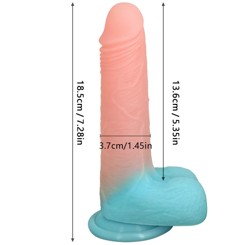 Светящийся цветной фаллоимитатор на присоске Mr Gentle. Артикул: IXI61628