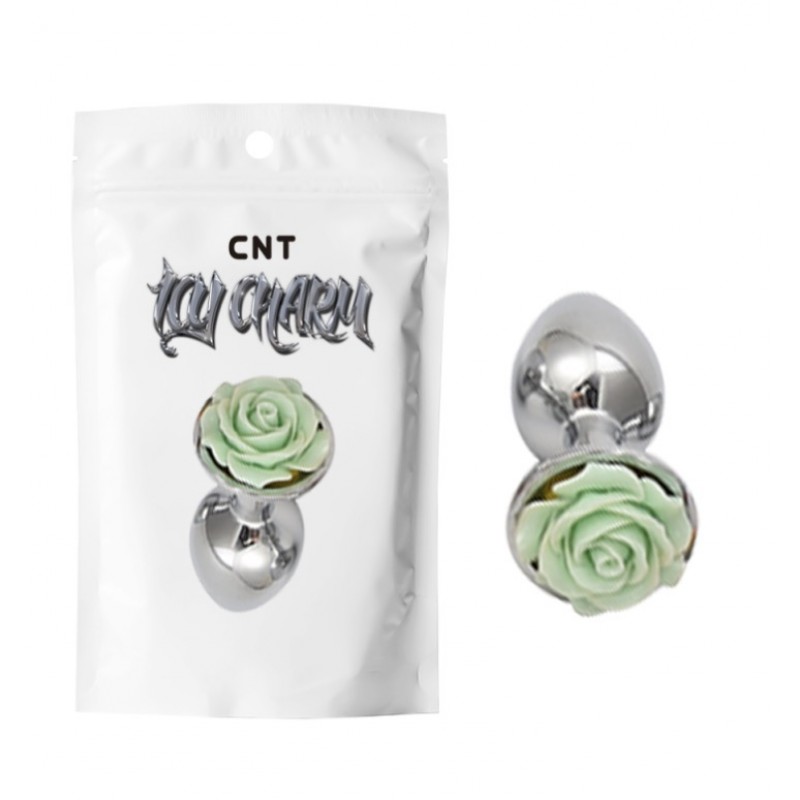 Anal plug with light green rose Flirt Rose Metal Plug. Артикул: IXI61653