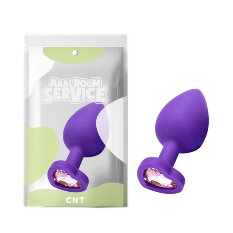 Silicone nose plug with pink crystal Love Purple Diamond Plug Large. Артикул: IXI61710