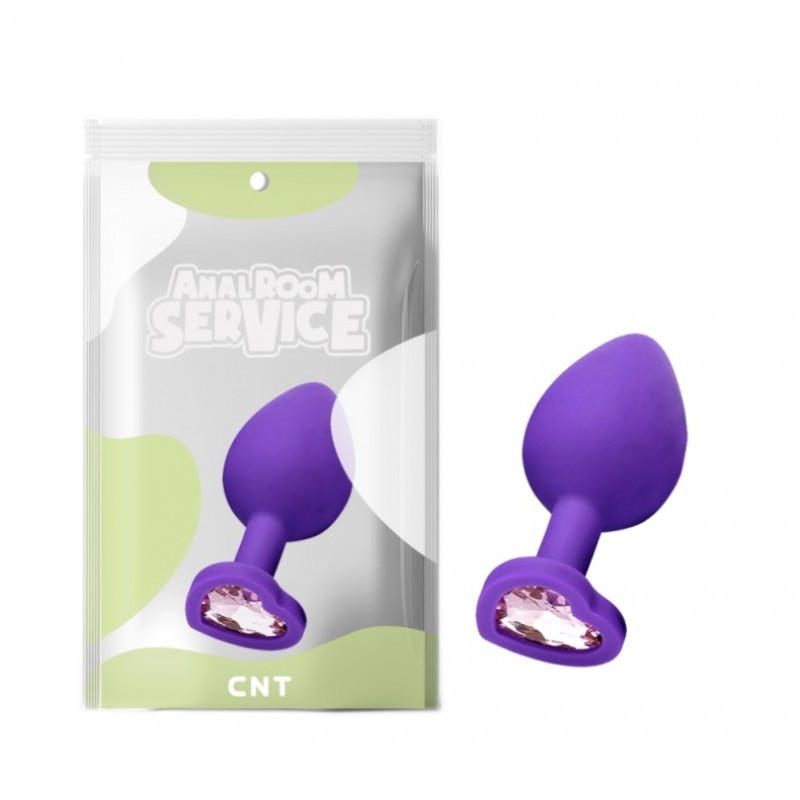 Silicone nose plug with pink crystal Love Purple Diamond Plug Medium. Артикул: IXI61724