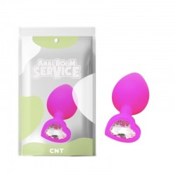 Silicone Butt Plug with Transparent Stone Love Rose Diamond Plug Medium