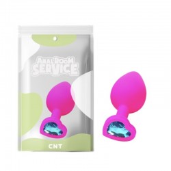 Silicone Butt Plug with Blue Stone Love Rose Diamond Plug Medium