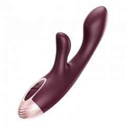 Burgundy vibrator with two motors Dual Fantasy Wand