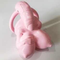 Chastity belt for men Big Boobs New Chastity Device Pink