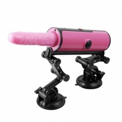 Cекс-машина розовая Double Suction Wireless Fucking Machine