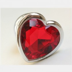 Анальная пробка с красным камнем в форме сердца Anal Plug Heart Medium по оптовой цене
