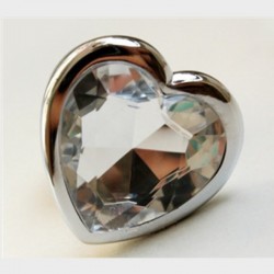 Анальная пробка с прозрачным камнем в форме сердца Anal Plug Heart Medium по оптовой цене