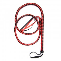 Long Black and Red Handled Whip Queen Punishment Flogger Whips