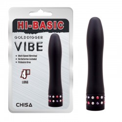 Mini plastic vibrator with strasses Gold Digger Vibe 4