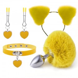 Желтый нежный бдсм комплект Fur Sexy Kit по оптовой цене