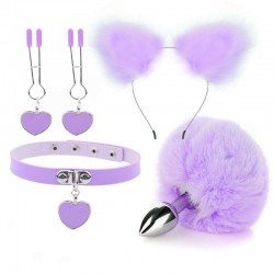 Фиолетовый нежный бдсм комплект Fur Sexy Kit