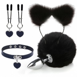 Black gentle bdsm set Fur Sexy Kit