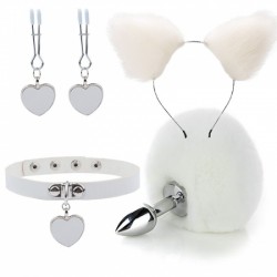 White gentle bdsm set Fur Sexy Kit