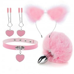 Розовый нежный бдсм комплект Fur Sexy Kit