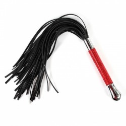 Black whip with a handle decorated with rhinestones Stick Drill Whip Red