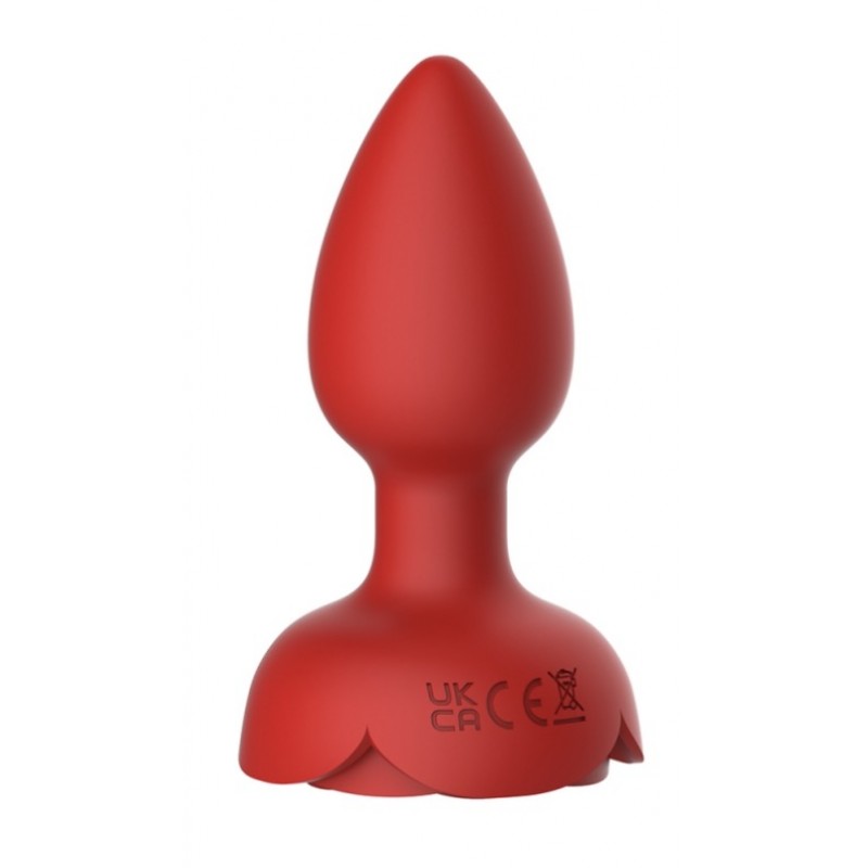 Анальная пробка с пультом управления и подсветкой Rainbow Light Rose Plug Red. Артикул: IXI62081